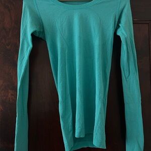 Lululemon turquoise Long Sleeve Swiftly Top